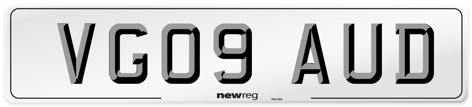 VG09 AUD Number Plate from New Reg